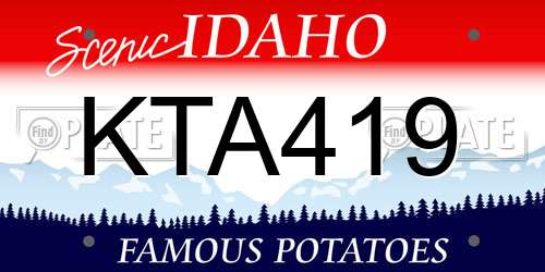 KTA419 Idaho License Plate