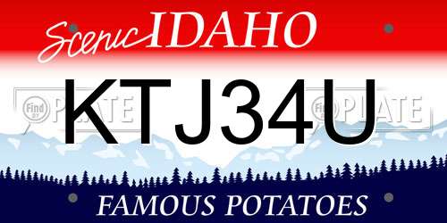 KTJ34U Idaho License Plate