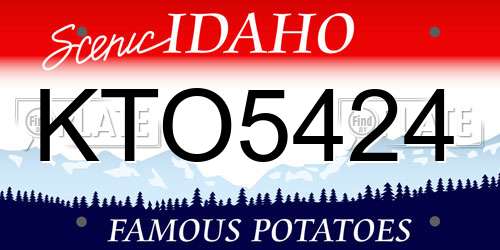 KTO5424 Idaho License Plate