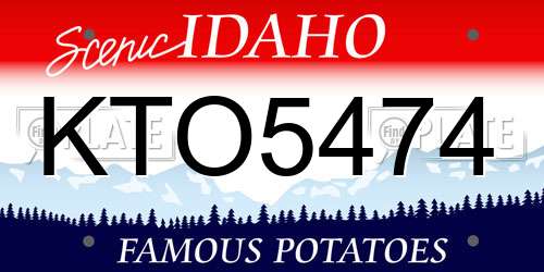 KTO5474 Idaho License Plate