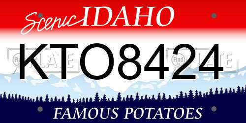 KTO8424 Idaho License Plate