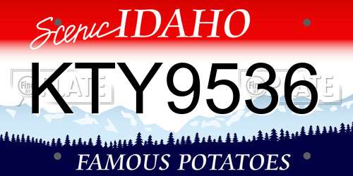 KTY9536 Idaho License Plate