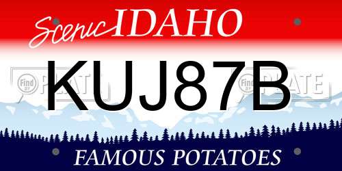 KUJ87B Idaho License Plate