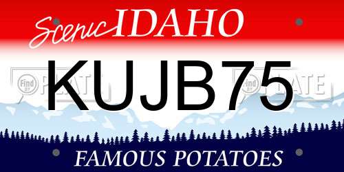 KUJB75 Idaho License Plate