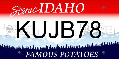 KUJB78 Idaho License Plate