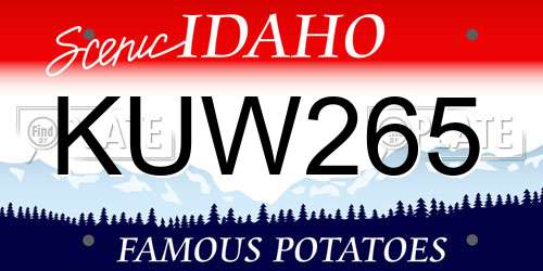 KUW265 Idaho License Plate