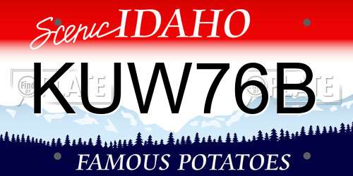 KUW76B Idaho License Plate