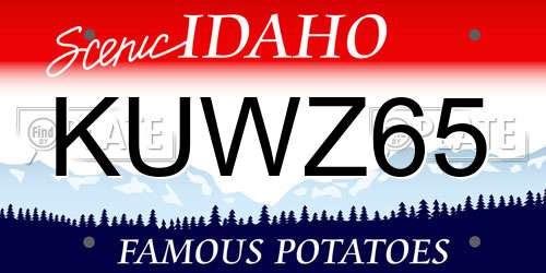KUWZ65 Idaho License Plate