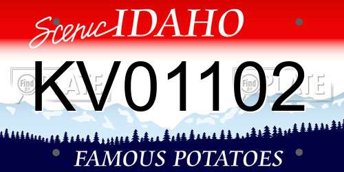 KV01102 Idaho License Plate