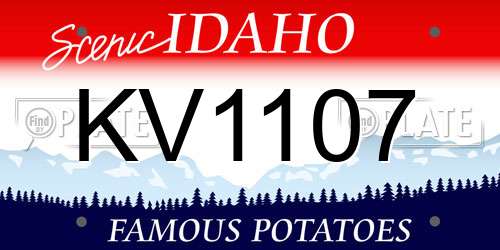 KV1107 Idaho License Plate