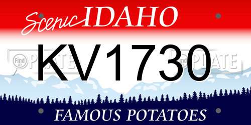KV1730 Idaho License Plate