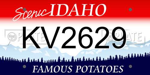 KV2629 Idaho License Plate