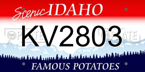 KV2803 Idaho License Plate