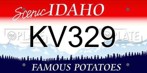KV329 Idaho License Plate