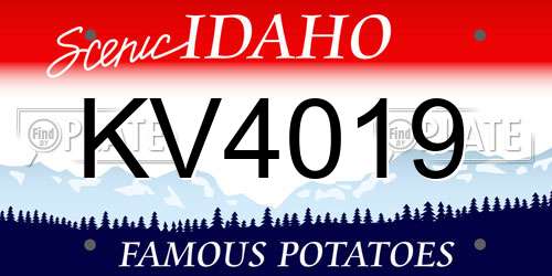 KV4019 Idaho License Plate