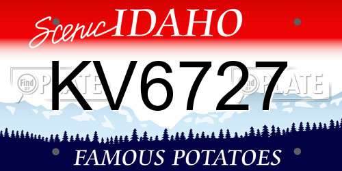 KV6727 Idaho License Plate