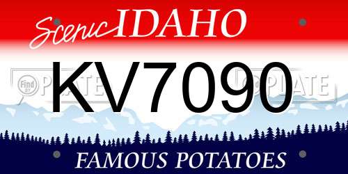 KV7090 Idaho License Plate