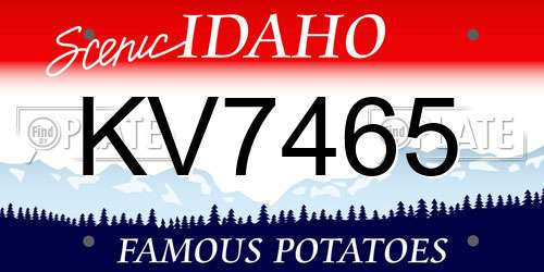 KV7465 Idaho License Plate