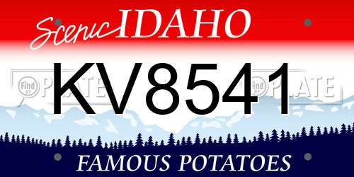 KV8541 Idaho License Plate