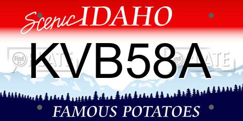 KVB58A Idaho License Plate