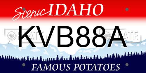 KVB88A Idaho License Plate