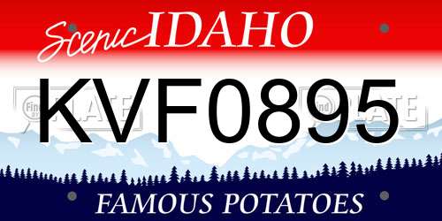 KVF0895 Idaho License Plate