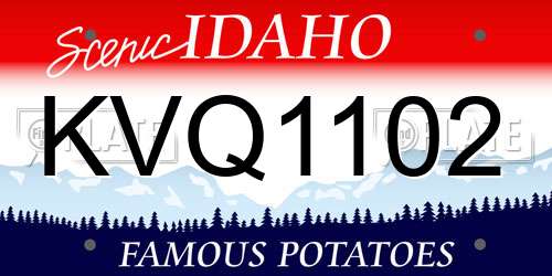 KVQ1102 Idaho License Plate