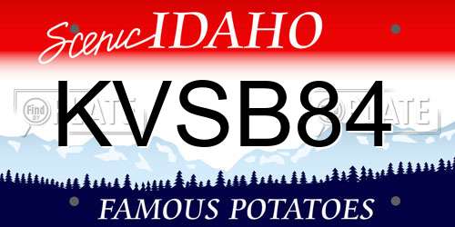 KVSB84 Idaho License Plate