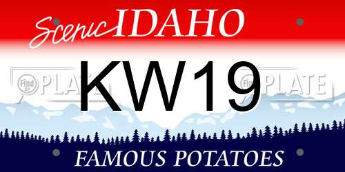 KW19 Idaho License Plate