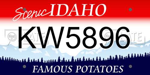 KW5896 Idaho License Plate