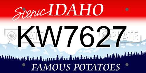 KW7627 Idaho License Plate