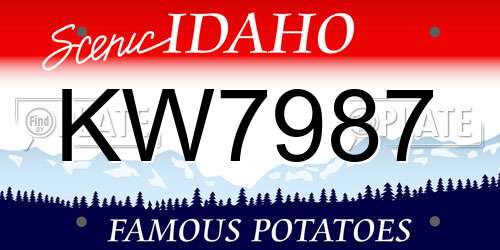 KW7987 Idaho License Plate