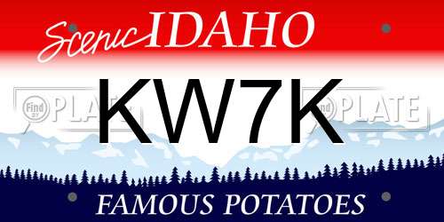 KW7K Idaho License Plate