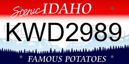 KWD2989 Idaho License Plate