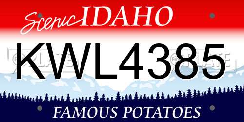 KWL4385 Idaho License Plate