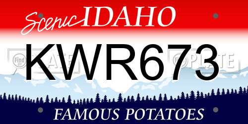 KWR673 Idaho License Plate