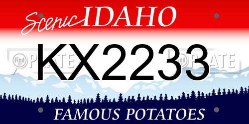 KX2233 Idaho License Plate