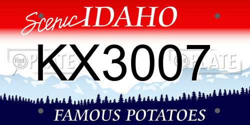 KX3007 Idaho License Plate
