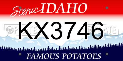 KX3746 Idaho License Plate