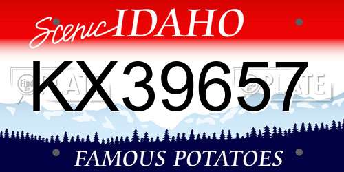 KX39657 Idaho License Plate
