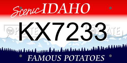 KX7233 Idaho License Plate