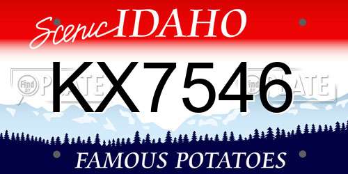 KX7546 Idaho License Plate