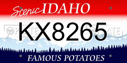 KX8265 Idaho License Plate