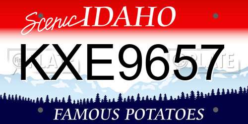 KXE9657 Idaho License Plate