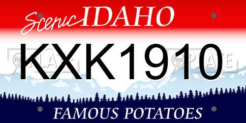 KXK1910 Idaho License Plate