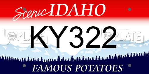 KY322 Idaho License Plate