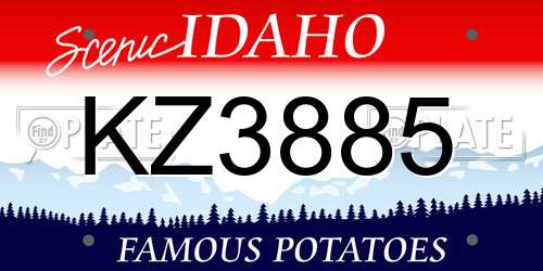 KZ3885 Idaho License Plate
