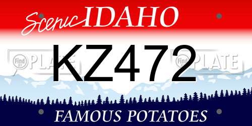 KZ472 Idaho License Plate