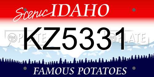 KZ5331 Idaho License Plate