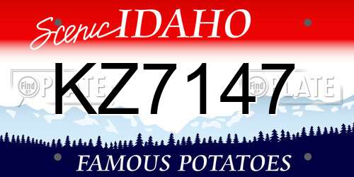 KZ7147 Idaho License Plate